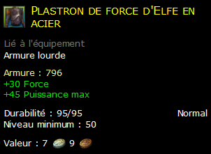 Plastron de force d'Elfe en acier