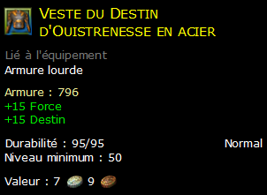 Veste du Destin d'Ouistrenesse en acier