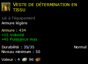 Veste de détermination en tissu