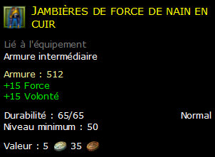 Jambières de force de nain en cuir