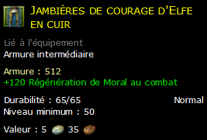 Jambières de courage d'Elfe en cuir