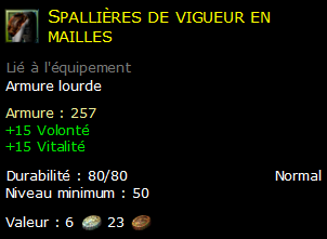 Spallières de vigueur en mailles