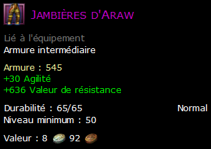 Jambières d'Araw