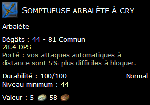 Somptueuse arbalète à cry