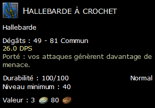 Hallebarde à crochet
