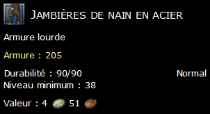 Jambières de nain en acier