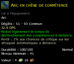 Arc en chêne de compétence