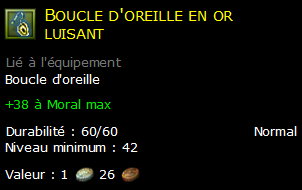 Boucle d'oreille en or luisant