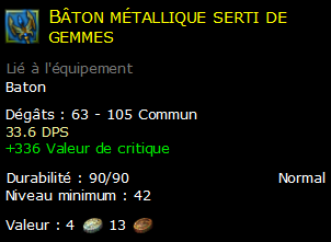 Bâton métallique serti de gemmes