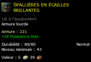 Spallières en écailles brillantes