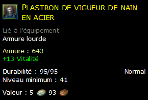 Plastron de vigueur de nain en acier