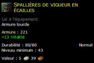 Spallières de vigueur en écailles