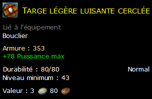 Targe légère luisante cerclée