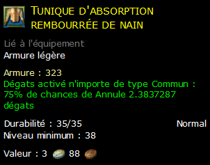 Tunique d'absorption rembourrée de nain