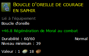 Boucle d'oreille de courage en saphir