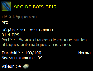 Arc de bois gris