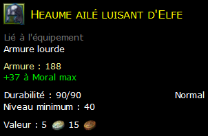 Heaume ailé luisant d'Elfe