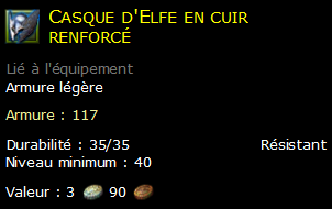 Casque d'Elfe en cuir renforcé