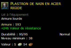 Plastron de nain en acier rigide