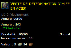 Veste de détermination d'Elfe en acier