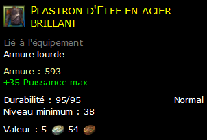 Plastron d'Elfe en acier brillant