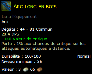 Arc long en bois