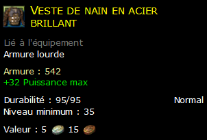 Veste de nain en acier brillant