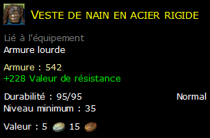 Veste de nain en acier rigide