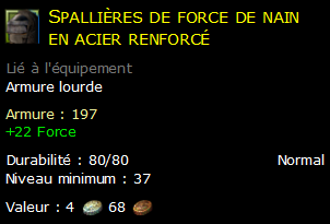 Spallières de force de nain en acier renforcé