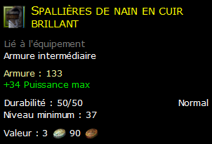 Spallières de nain en cuir brillant