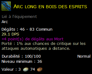 Arc long en bois des esprits