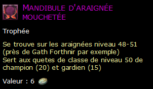 Mandibule d'araignée mouchetée