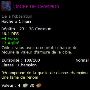 Hache de champion