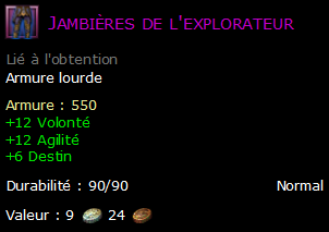 Jambières de l'explorateur