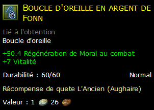 Boucle d'oreille en argent de Fonn