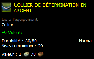 Collier de détermination en argent