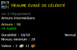 Heaume évasé de célérité