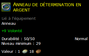 Anneau de détermination en argent