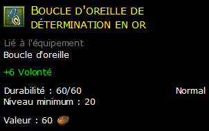 Boucle d'oreille de détermination en or