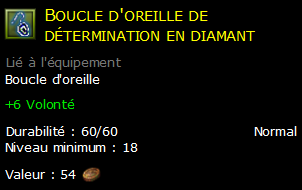 Boucle d'oreille de détermination en diamant