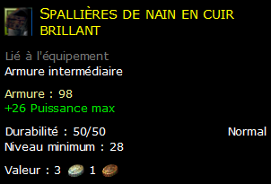 Spallières de nain en cuir brillant