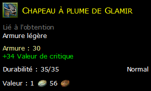 Chapeau à plume de Glamir