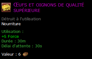 Œufs et oignons de qualité supérieure