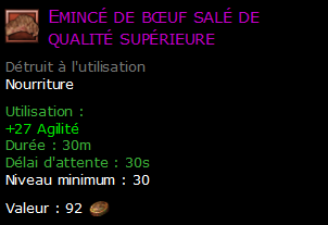 Emincé de bœuf salé de qualité supérieure