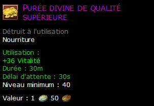 Purée divine de qualité supérieure