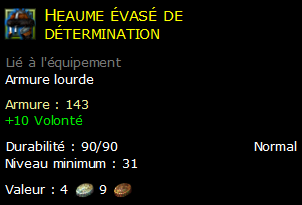 Heaume évasé de détermination