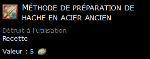 Méthode de préparation de hache en acier ancien