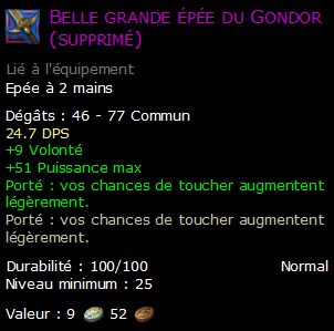 Belle grande épée du Gondor (supprimé)