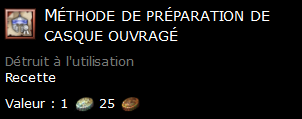 Méthode de préparation de casque ouvragé