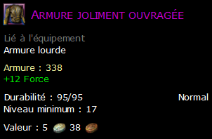 Armure joliment ouvragée